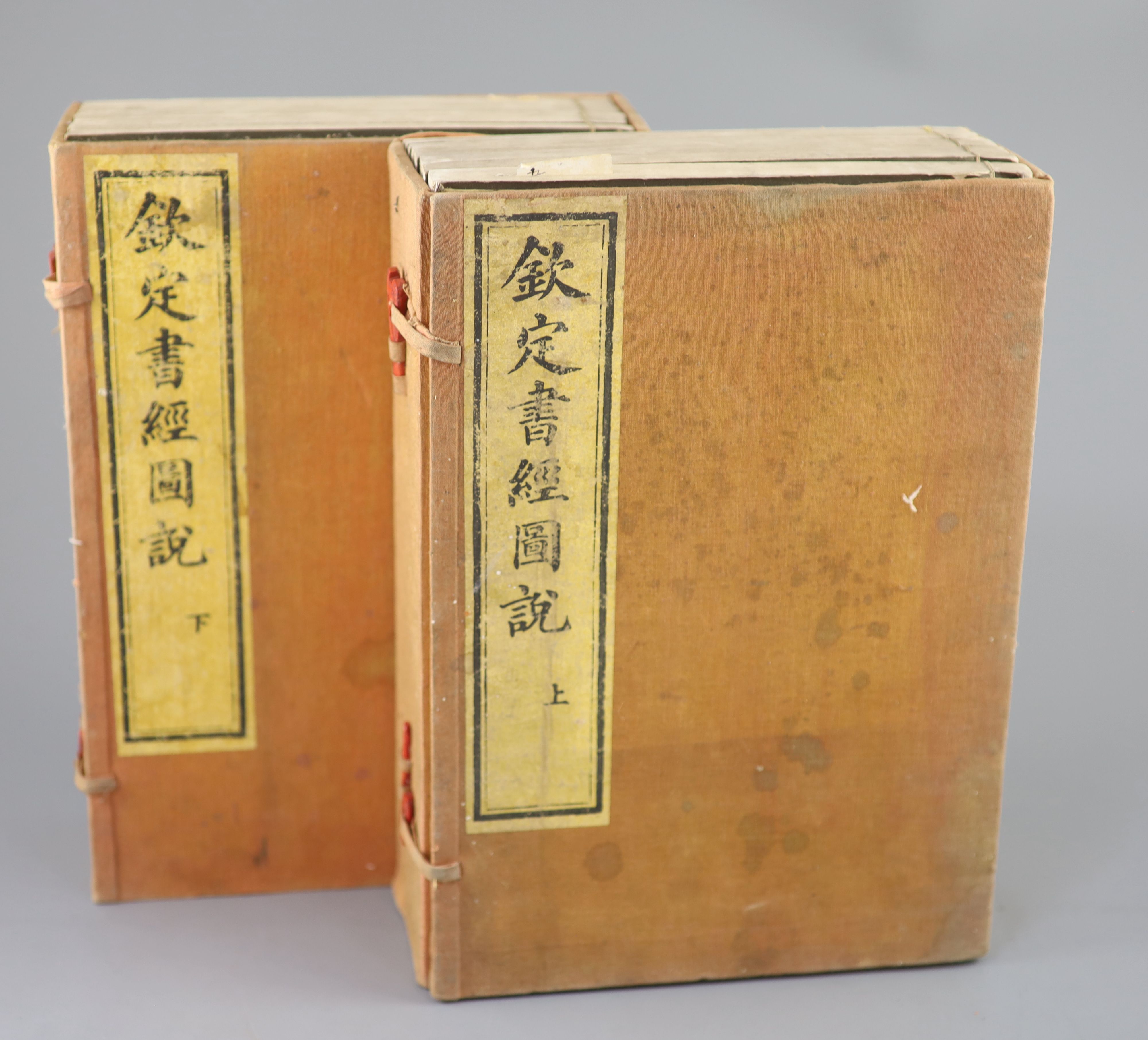 Rare Chinese book, Imperial Edition of the Illustrated Book of Documents Qinding shujing tushuo, Provenance - A. T. Arber-Cooke